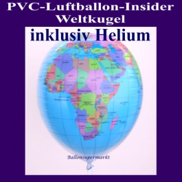 PVC-Folien-Luftballon, Weltkugel, Erde, Insider Ballon, inklusive Helium-Ballongas