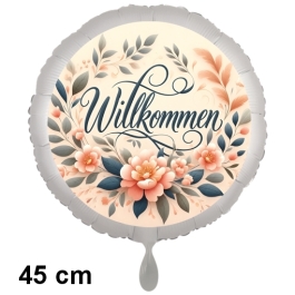 Willkommen - Rundluftballon 45 cm