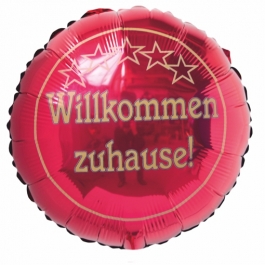 Willkommen zuhause! Luftballon aus Folie mit Helium Ballongas