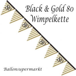 Wimpelkette Black & Gold 80