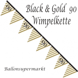 Wimpelkette Black & Gold 90