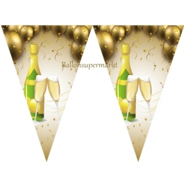 Silvesterdekoration, Wimpelkette Champagner