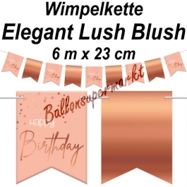 Wimpelkette Elegant Lush Blush Happy Birthday zum Geburtstag