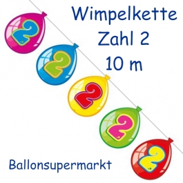 Wimpelkette Balloonshape zum 2. Geburtstag