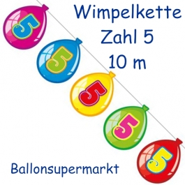 Wimpelkette Balloonshape zum 5. Geburtstag