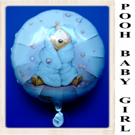 Winnie the Pooh Baby Girl Luftballon aus Folie mit Ballongas Helium zu Geburt und Taufe