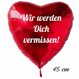 Wir werden Dich vermissen Luftballon. 45 cm inklusive Helium