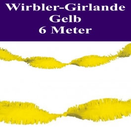 Wirbler Girlande, Papiergirlande, Drehgirlande, Gelb, 6 Meter