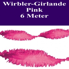 Wirbler Girlande, Papiergirlande, Drehgirlande, Pink, 6 Meter
