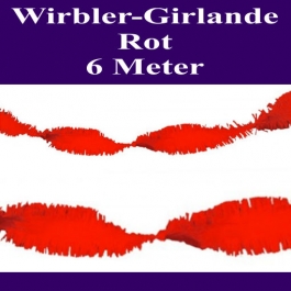 Wirbler Girlande, Papiergirlande, Drehgirlande, Rot, 6 Meter