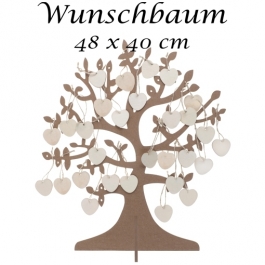 Wuschbaum zur Hochzeit mit Herzen zum Beschriften