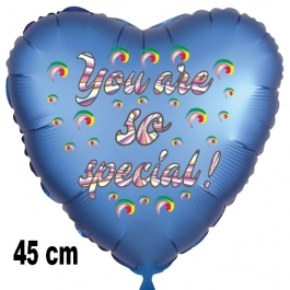 You are so special! Herzluftballon, Folie, satinblau, 45 cm, ohne Helium