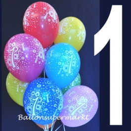 Luftballons mit der Zahl1, Ballons zum 1. Geburtstag