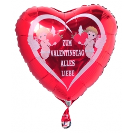 Zum Valentinstag alles Liebe, Amor, Liebesengel, Luftballon mit Helium