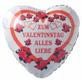 Zum Valentinstag Alles Liebe, Luftballon aus Folie mit Helium Ballongas, Liebesgrüße, Ballongrüße