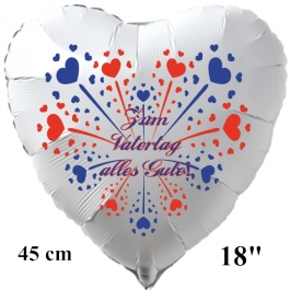 Zum Vatertag alles Gute! Weißer Luftballon in Herzform zum Vatertag