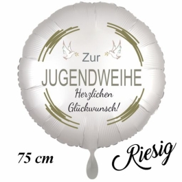 Zur Jugendweihe Herzlichen Glückwunsch, Rundballon 75 cm