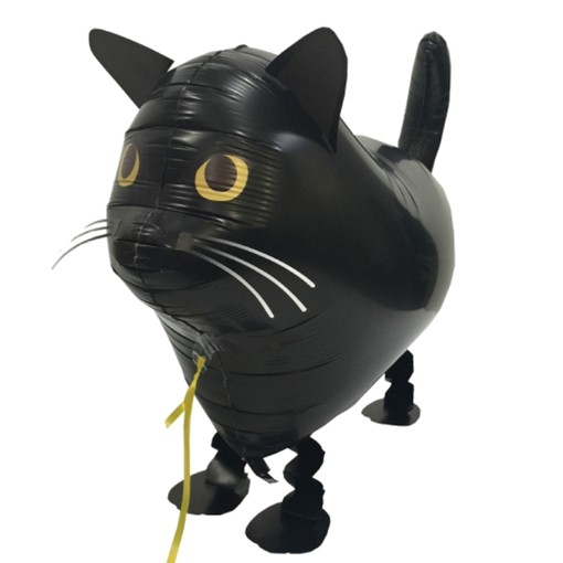 Schwarz Kätzchen Junior Form Halloween Folien Ballon
