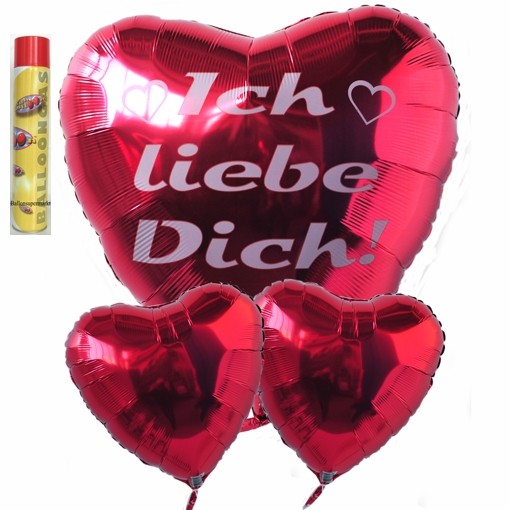 I LOVE YOU Liebe Dich Herz Heart Deko Folienballon Rot Hochzeit Geburstag Valent