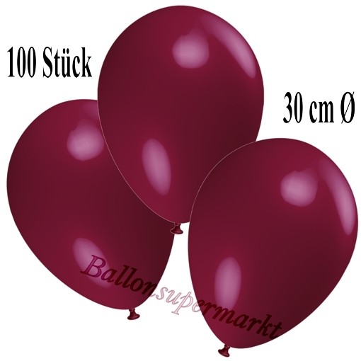 SALE Latex-Luftballons Ø 30 cm Metallicballons 100  Stk bordeaux Dekoballon 