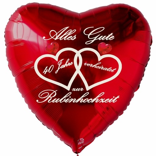 Konfetti Zum 40. Hochzeitstag – Rot, Metallisch Glitzernd, 30g, Mit 'Happy Anniversary' & Zahl 40, Für Tischdeko