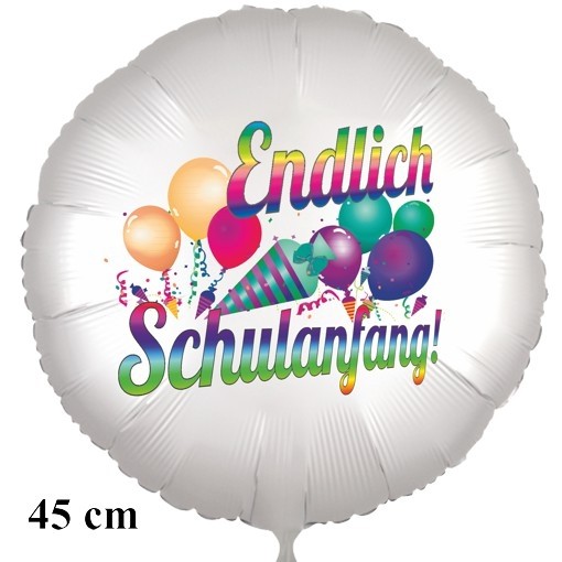 Personalisiert Fotoballon Einschulung - Weißer Satin Ballon 45cm Für 1. Schultag