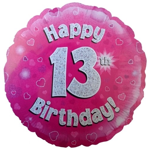 Luftballon Aus Folie Mit Helium 13 Geburtstag Pink Madchen