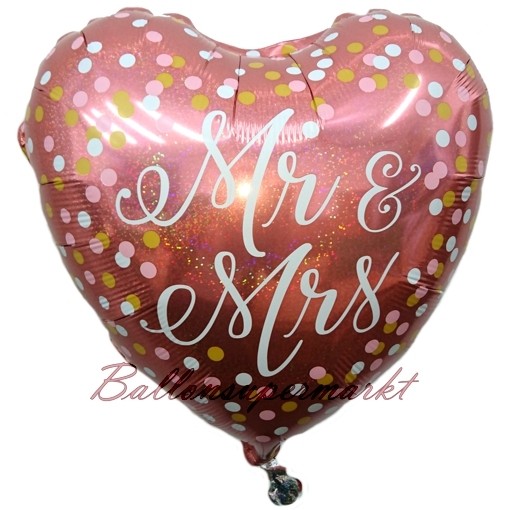 Mr /& Mrs Folienballon Set Rosegold 35 cm Luft Ballon Hochzeit Deko Geschenkidee