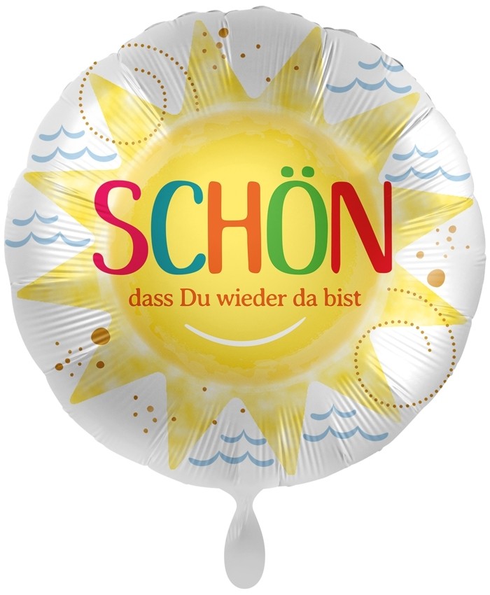 Schön, dass Du wieder da bist Jumbo Luftballon aus Folie ohne Helium