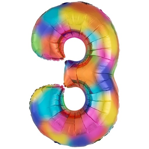 8 Regenbogen Metallic Größe 35cm Strohhalm zum Aufblasen Folienballon Zahl Nr 