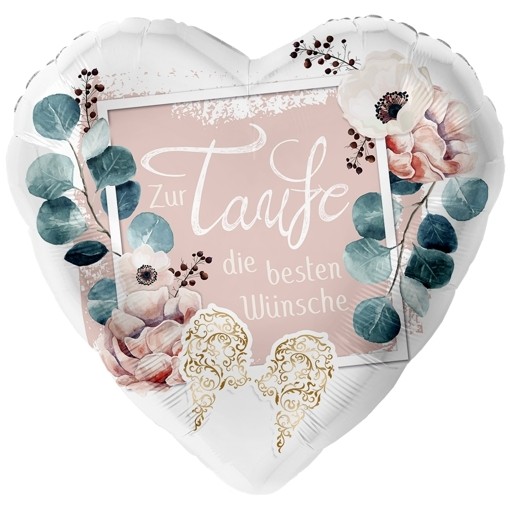 Zur Taufe die besten Wünsche Luftballon aus Folie ohne ...