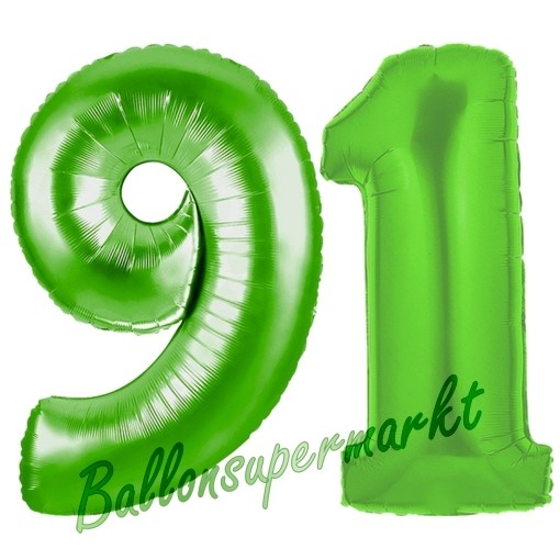 Folienballon Zahl 9 Grün – Riesig 100cm, Für Geburtstag, Hochzeit, Party-Deko