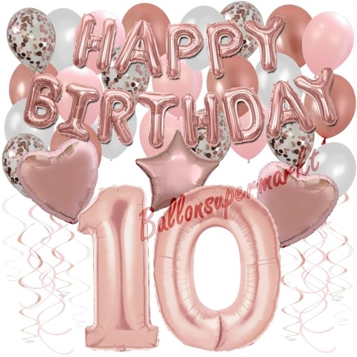 Happy Birthday Dream Rose Gold Geburtstagsdeko Set Mit
