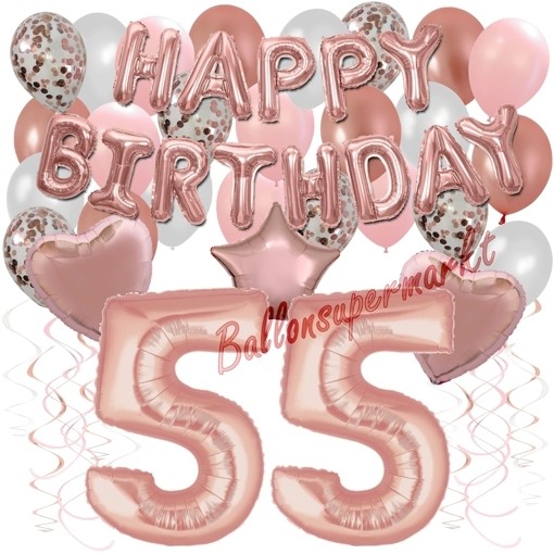 Happy Birthday Dream Rose Gold Geburtstagsdeko Set Mit