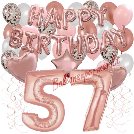 Happy Birthday Dream Rose Gold Geburtstagsdeko Set Mit