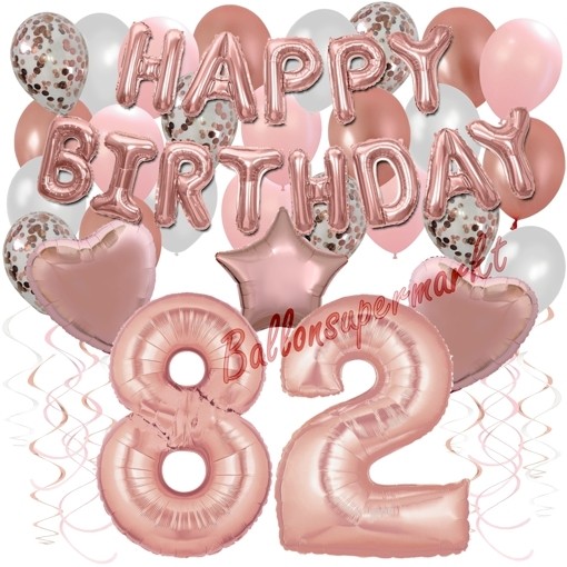 26. Geburtstag Deko Set – Schwarz & Rose Gold, Mit Ballons, Banner & Tortenaufsatz