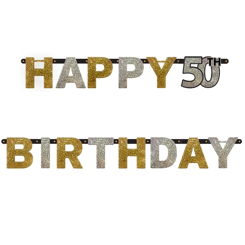 Geburtstagsbanner Sparkling Celebration 50 zum 50. Geburtstag 50