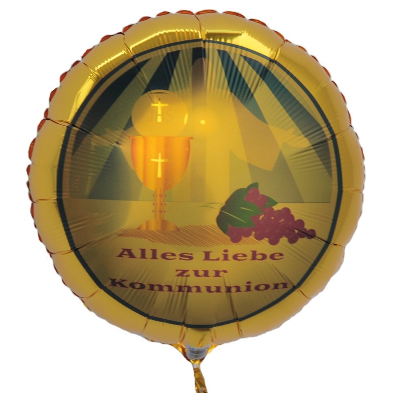 Helium Ballon Kommunion Folienballon Konfirmation Glückwunsch Fische - Türkis Gold Weiß Deko Konfirmation