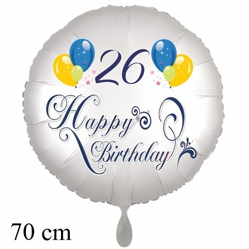 Happy Birthday Balloons. Großer Luftballon zum 26. Geburtstag 26