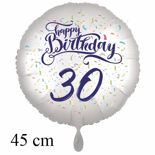 Folien-Luftballon 30. Geburtstag – Roségold Glitzer, 45 Cm, Selbstschließend