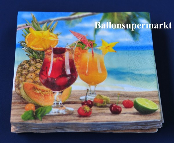 Generique Aloha Servietten Hawaii-Motiv – 20 Stück, 33x33 Cm, Bunt Für Mottopartys