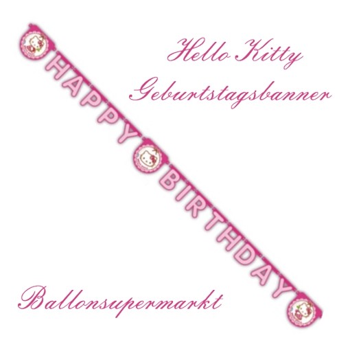 Geburtstagsgirlande Hello Kitty Happy Birthday Partydekoration