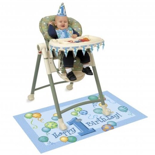 Hochstuhl Dekorations Set Zum 1 Geburtstag Junge Blue Balloons 1 Kindergeburtstag Kindergeburtstag Geburtstag