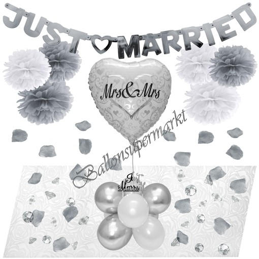 Schriftzug Just Married Girlande Hochzeit in Roségold | van harte |  Dekoration für Party, Hochzeit & Kindergeburtstag
