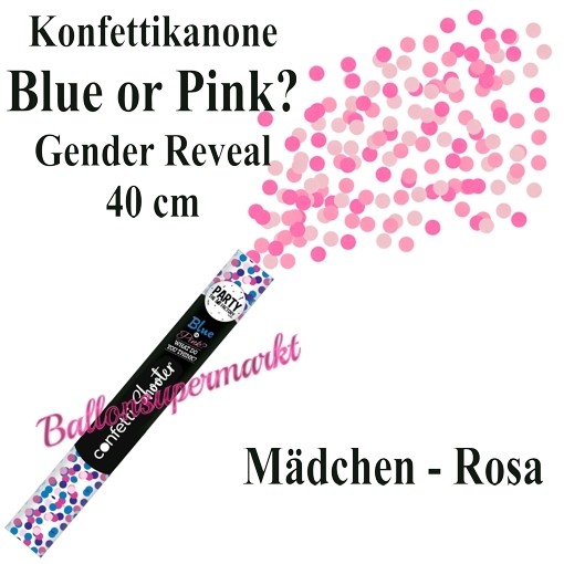 Konfettikanone Blue Or Pink Gender Reveal Partydekoration Rosa