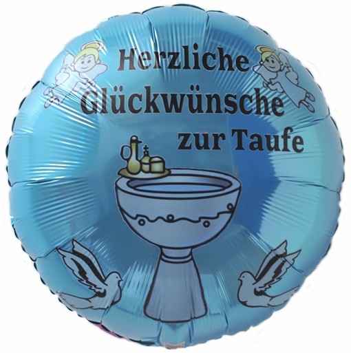 Luftballon mit Helium zur Taufe eines Jungen: Herzliche Glückwünsche zur Ta...