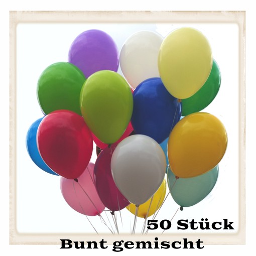 HEKU – 50 Bunte Luftballons Im Mix, 22 Cm Durchmesser – Perfekt Für Party & Deko
