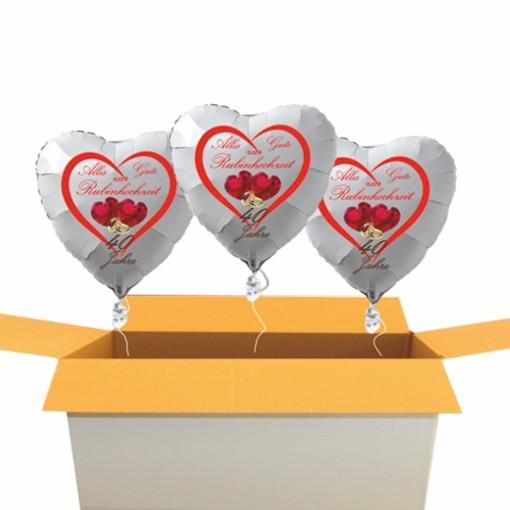 Rubinhochzeit Dekoration 3 Herzluftballons Alles Gute Zur