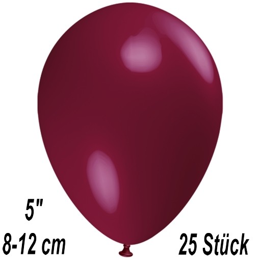 Luftballons Mini, 25 Stück - Bordeaux