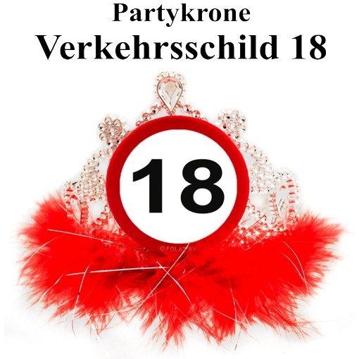 Geburtstag Dekoration Verkehrsschild Zahl "18"